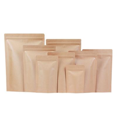 China Recycled Custom Printed Bean Flat Bottom Packaging Food Paper Zipper Bag Resealable Stand Coffee Pouch Materials Kraft Paper Bag for Tea or Coffee for sale