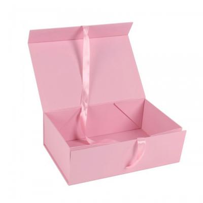 China Recycled Materials Best Luxury Quality Customized Pink Cardboard Foldable Gift Boxes For Clothing Products Gift Packaging Boxes With Logo for sale