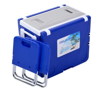 China Waterproof Multifunction 28l Ice Insulated Cooler Box With Handle And Wheels And Table And Chairs for sale