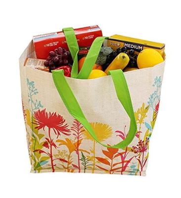 China Wholesale Supermarket Grocery Handled Eco - Friendly Reusable Shopping Tote Bag for sale