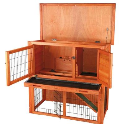 China Sustainable wooden hutch with sloping roof for sale