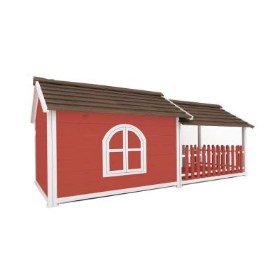 China Sustainable Indoor / Outdoor Wooden Dog Kennel House With Porch-Fir Wood for sale