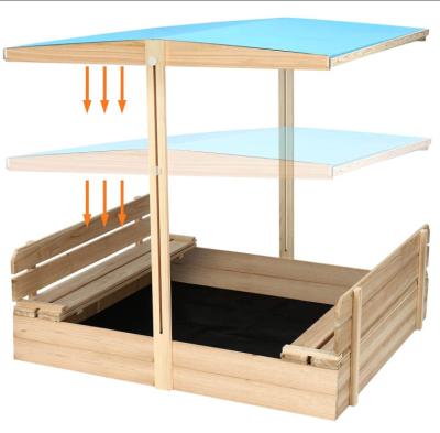 China Passionate Treated Nature Outdoor Wooden Sandbox / Eco-Friendly Design / Newer Paint Water Based For Kids for sale