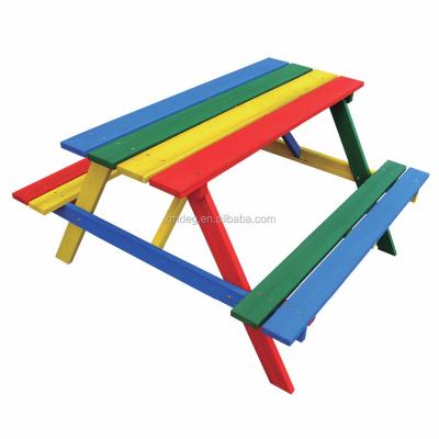 China Solid Wood Outdoor Furniture /Wood Kids Wooden Picnic Table With Bench for sale