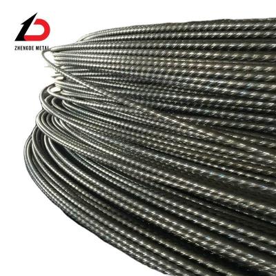 China Stalen draad touw Prijs ASTM A421 3.8mm 4mm 5mm 6mm 1670MPa 1770MPa Geindent PC draad lage ontspanning Voorgespannen Beton staaldraad met goedkope prijs Te koop