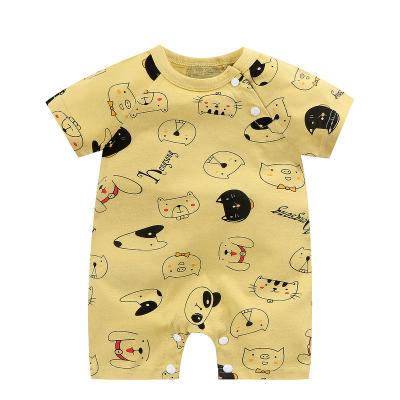 China Short Length Sleeeves High Quality Sleeveless Romper Baby Clothes Solid Baby Romper Ruffle Linen Baby Rompers for sale