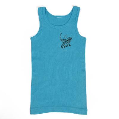 China 95%cotton 5%elasthan 160g Single jersey Good Price Good Quality Breathable Printing Cute Sweat Absorbing Boys Teens Vest for sale