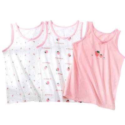 China Breathable Cotton Vest Sleeveless for Baby Girl Pack of Three for sale