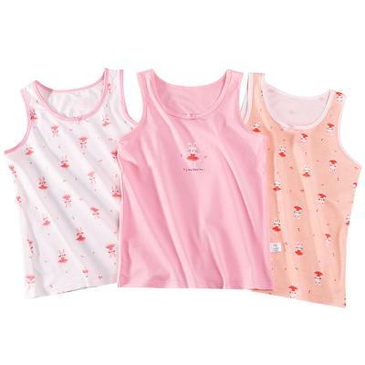 China Breathable Wholesale Factory Children Sleeveless Vest for Girl 3 Piece Packing for sale