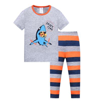 China Breathable Wholesale Custom Boy Sleepwear Pajamas Kids Pajamas Cute Cartoon Cotton Short Sleeve Pajamas Set For Kids for sale