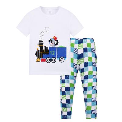 China Breathable Hot Sell Pajamas Kids For Summer Two Pieces Cute Printed for sale