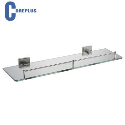 China Family Bathroom Factory Price Bathroom Accessories Single Layer Glass Towel Shelf for sale