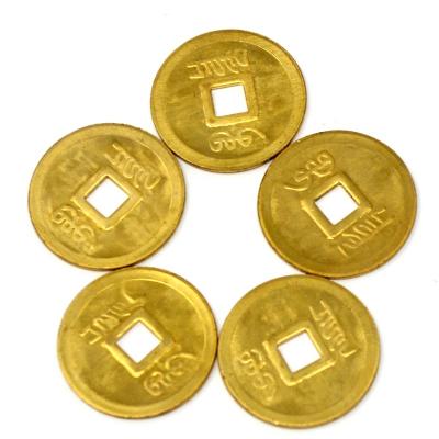 China Feng Shui Feng Shui 6pcs Feng Shui Brass Gold Coins for Money Luck Increase 24mm for sale