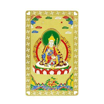 China Chinese China Feng Shui Padmasambhava Wisdom Compassion Good Luck Card Amulet for sale