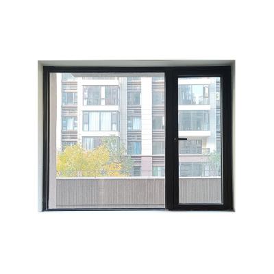 China Durable Modern Design Home Casement Open Double Glazed Grain Aluminum PVC Wood Frame Window With Security Burglar Bars for sale