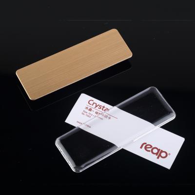 China Magnetic COLLECT Metal Reusable Magnetic Staff Name Badge with Lens Cover, Changeable Business Name Badge sku7053 for sale