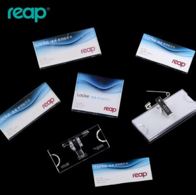 China Toggle Pin / Clip Use Reap LOCKE 7042 Acrylic Pins Clip Name Tag Name Badge Pin Badges Card ID Holders Work Reusable Employee Card Name Badge for sale