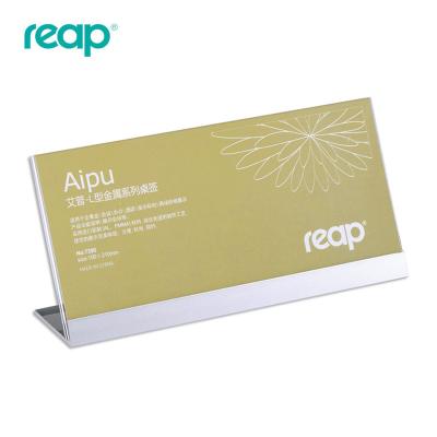 China Durable Reap L shape5390 horizontal reusable acrylic sign holder with alu. based for sale