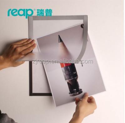 China Wall Adhesive Quantity Reap Factory Directly A5 148*210mm PVC Wall Mount Magnetic Indoor Sign Holder Adhesive Poster Holder for sale