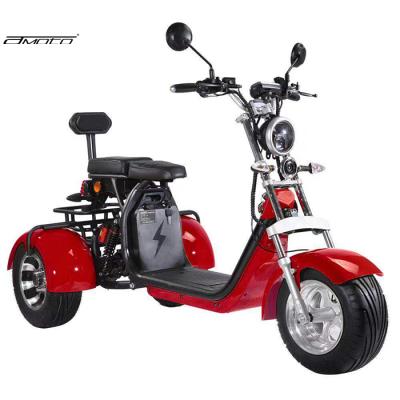 China Amoto Europe warehouse 1500w 60v 20ah unisex popular lithium battery COC 45km/h 3 wheel electric scooters motor citycoco for sale