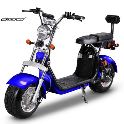 China Amoto EEC 1500w 60V20AH/40AH battery 45km/h double battery unisex citycoco electric scooter Eu warehouse for sale