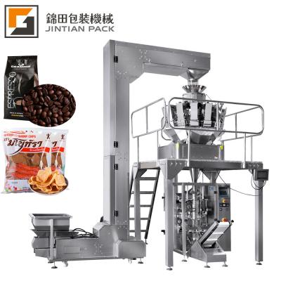 China Multifunction Automatic Food Candy Chips Coffee Bean Filling Packing Mahine With Multihead Weighers for sale