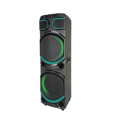 China Colorful Led Compatible Voice Line BT Usb Subwoofer Trolley Karaoke Home Theater Wireless Portable Speaker Wireless BT Speaker for sale