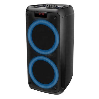 China None Dual 8 Inch Portable Professional Karaoke Party Radio Rechargeable Speaker With 100 Watt Power Heavy Bass Surrounding Light for sale