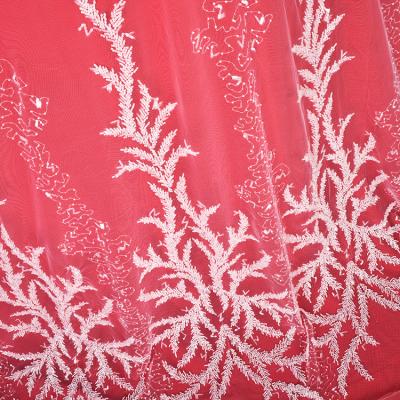 China Latest Sustainable Luxury Bridal Tulle Lace Beaded Fabric With Embroidery for sale