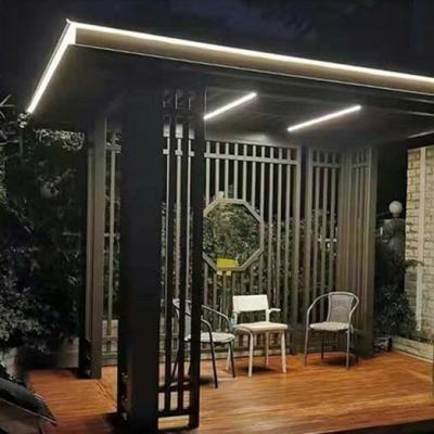 China Waterdicht Buiten Bioclimatisch Marge Regendicht Luxe Moderne Elektrische Pergola Aluminiumluiken Gazebo Te koop