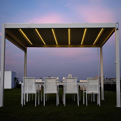 China Aluminum Patio Pergola Aluminum Louver Flip Aluminum Pergola With Canopy for sale