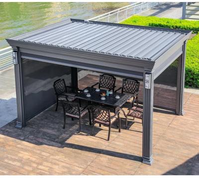 China Outdoor Aluminum Retractable Pergola  Louvered Hardtop Pergola for sale