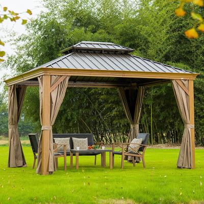 China El jardín al aire libre galvanizó topprice duro del metal del doble del gazebo al aire libre de acero del top en venta