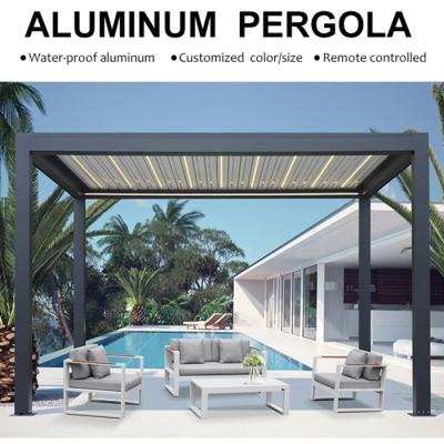 China Aluminum Louvered Pergola Outdoor Courtyard Leisure Deluxe Louvered Pergola for sale