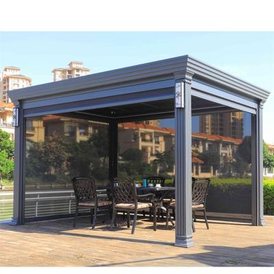 China Zeitgemäße Aluminiumpergola-Gazebo mit Windwiderstand bis zu 60 Minuten und verstellbarem Schatten zu verkaufen