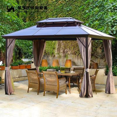 China Hardtop Garden Gazebo Metal Steel Roof Frame Aluminum Outdoor Gazebo Tent for sale