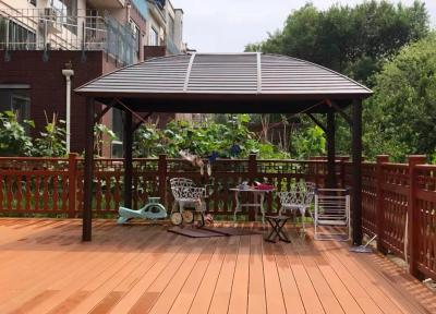 China Hardtop Gazebo 13x11ft With Wood Posts And Mosquito Netting for sale