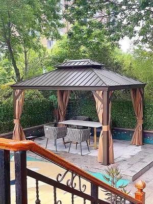 China LED Lights Patio Hardtop Gazebo Garden Waterproof Gazebo Morden Luxury Design for sale