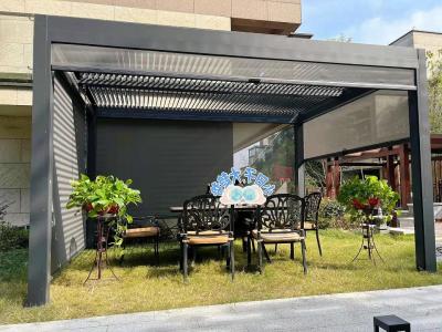 China Modern Popular Garden Aluminum Pergola Waterproof Shutters Roof Pavilion Outside Popular Design Aluminum Pergola for sale