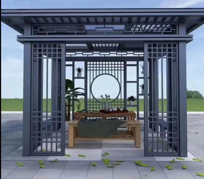 China Outdoor Retractable Pergola with Sun Shade Canopy Patio Shelter for Backyard for sale