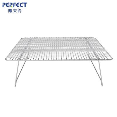 China PF-CR019 Oven Safe 100% Durable Heavy Duty Stackable 304 3-Tier Stainless Steel Cooling Rack For Cake for sale