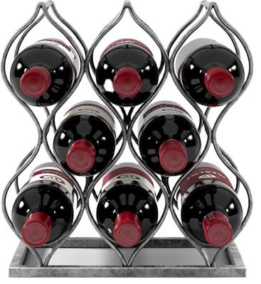 China Sustainable Standing Wine Glass Wine Rack Racks Countertop Storage Wall Wood Wine Display Rack for sale