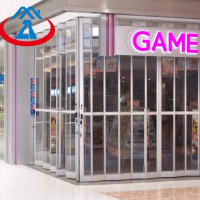 China Polycarbonate Folding Transparent Folding Door For Automatic PC Commercial Security Shop Sliding Door for sale