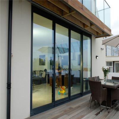 China Sliding Heat Insulation Sliding Glass Door Aluminum Framed Exterior Door for sale