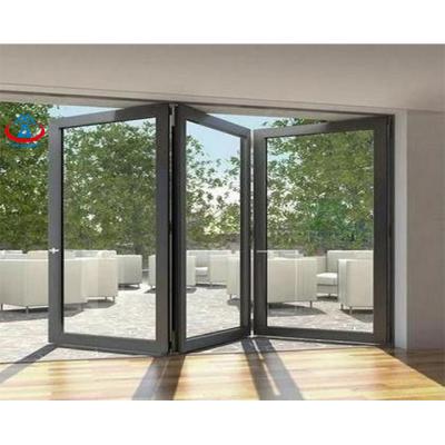 China Economic Residential Swing Smoothly Operate Double Glazing Slide And Fold Aluminum Folding Door for sale