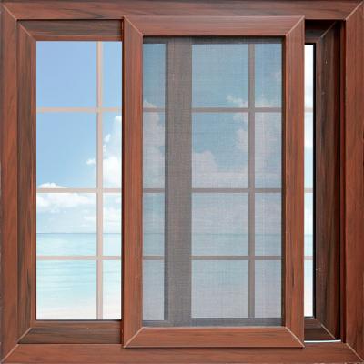 China Sliding Wood Grain Cheap Aluminum Sliding Window Sliding Windows Price From China Supplier for sale