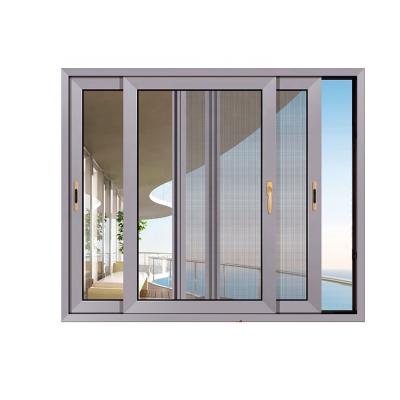 China Sliding Frame Aluminum Sliding Glass Window With Mosquito Net Sliding Window for sale