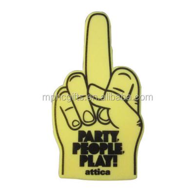 China Classic PU Sponge Foam or Custom Foam Hand EVA Foam Encouraging Sponge Glove With Middle Finger for sale