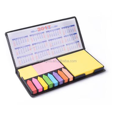 China 2018 Self Adhesive Company Gift Combined Colorful Sticky Notepad With Leather Cover for sale