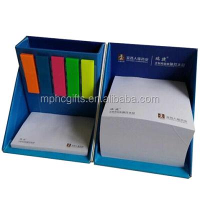 China Promotional Square Custom Printing Cube Box Pen Holder Self Adhesive and Notepad Holder for sale